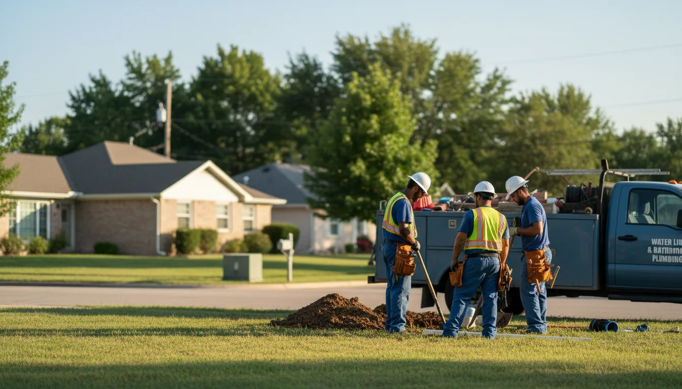 Residential water line and bathroom plumbing service in Alexander, KS